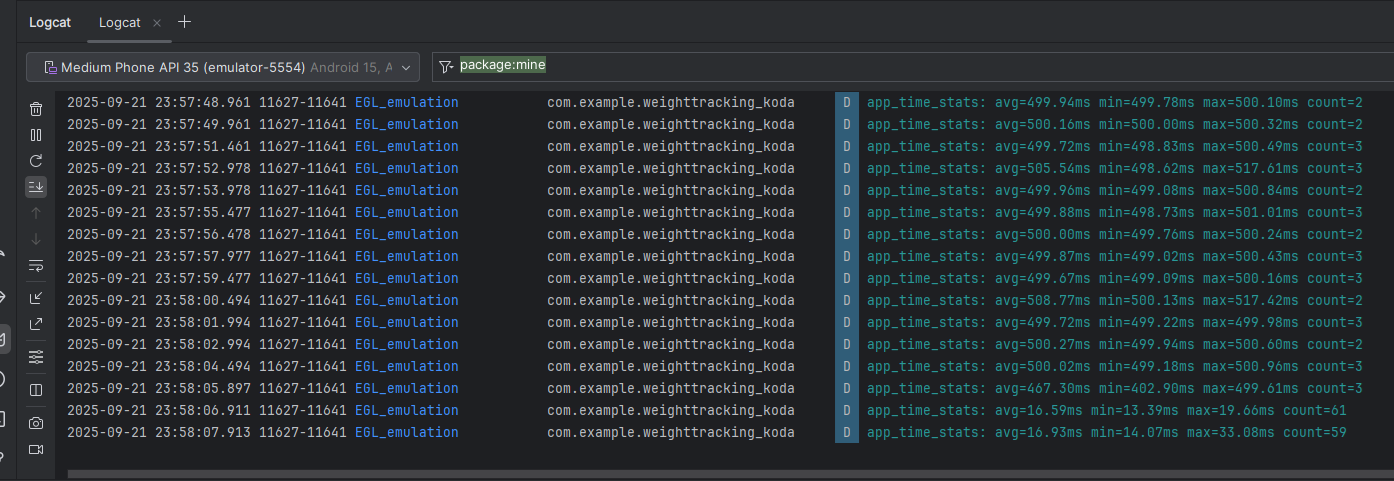 Original: Logcat output without click events